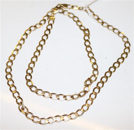 9ct gold flattened link neck chain